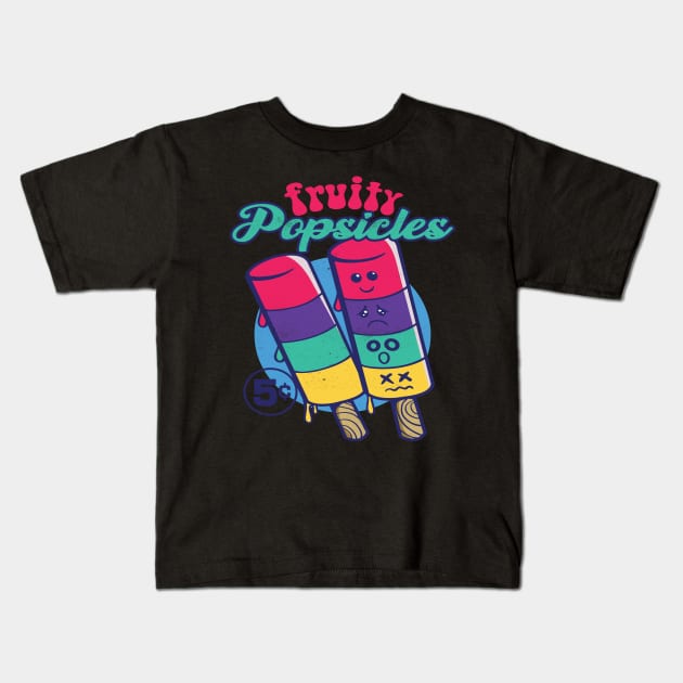 fruity popsicle ice cream Kids T-Shirt by Pixeldsigns